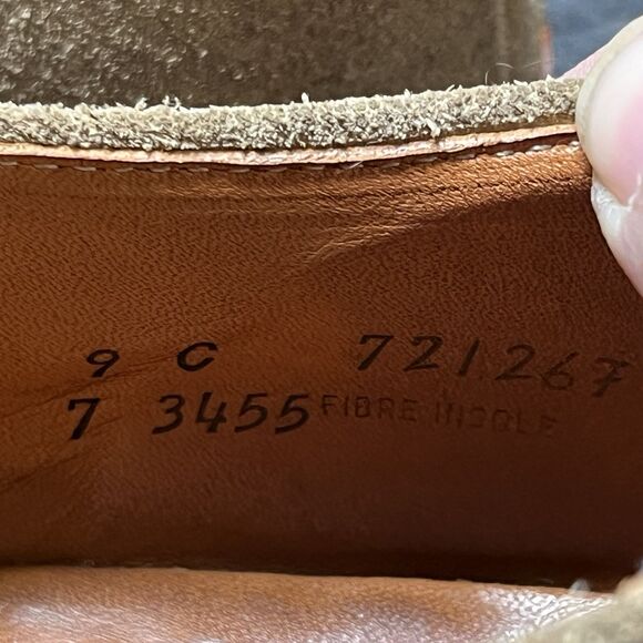 L.L. Bean Men\'s Sz 9C Suede Oxford Causal Shoes Beige Lace Up Low Heel Academia main image 4